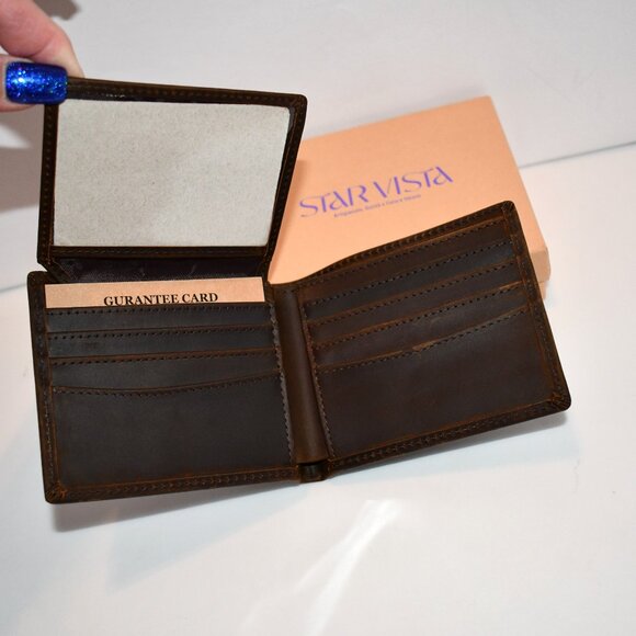 STAR VISTA Falcon V2 Vintage Slim Bifold Leather Wallet NWT - Picture 2 of 4